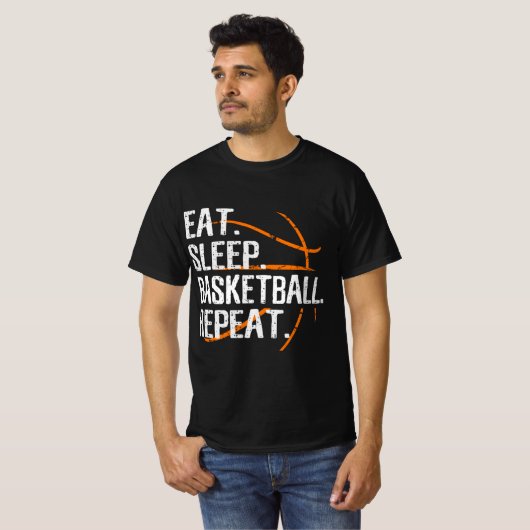 食べSleep Basketball Repeat - Gift For Basket Tシャツ (正面フル)
