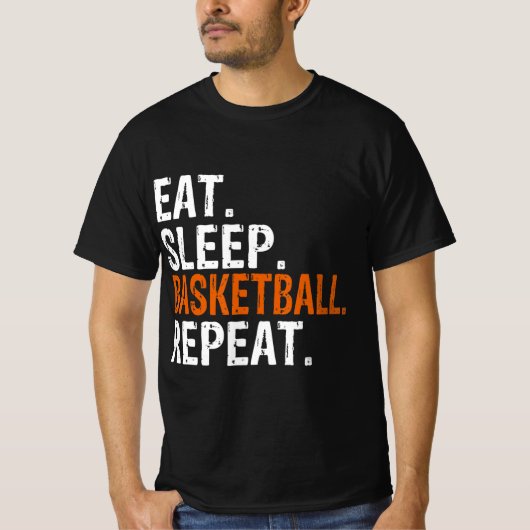 食べSleep Basketball Repeat Gift Tシャツ (正面)