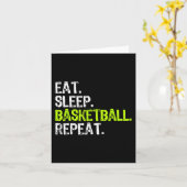 食べSleep Basketball Repeat Playerおもしろいカッコいい Lover カード (黄色い花)