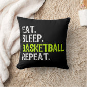 食べSleep Basketball Repeat Playerおもしろいカッコいい Lover クッション (ブランケット)