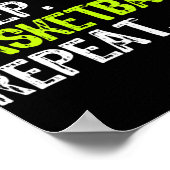 食べSleep Basketball Repeat Playerおもしろいカッコいい Lover ポスター (角)