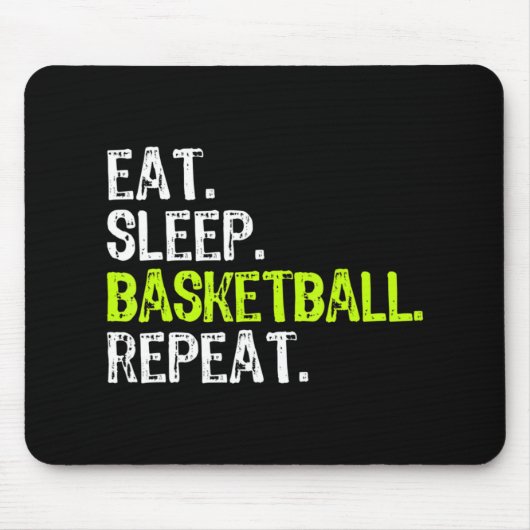 食べSleep Basketball Repeat Playerおもしろいカッコいい Lover マウスパッド (正面)