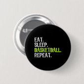 食べSleep Basketball Repeat Playerおもしろいカッコいい Lover 缶バッジ (正面&裏面)
