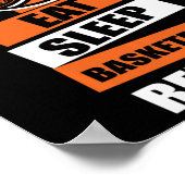 食べSleep Basketball Repeat Player Coach Fans Love ポスター (角)