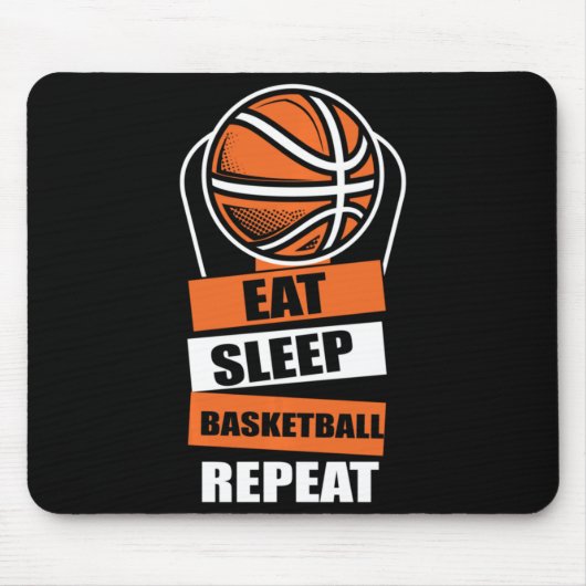 食べSleep Basketball Repeat Player Coach Fans Love マウスパッド (正面)