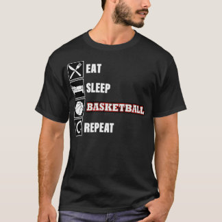 食べSleep Basketball Repeat Shirt Baskball T Shi Tシャツ