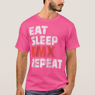 食べSleep Bmx Repeatおもしろい Bike Racing Gif Baseb Tシャツ
