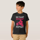 食べSleep Braap Repeatおもしろい Dirt Bike Motocross Tシャツ (正面フル)