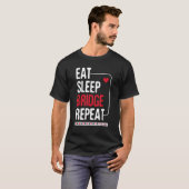 食べSleep Bridge Repeat - Cardplay Bridge Player C Tシャツ (正面フル)