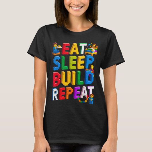 食べSleep Build Repeat Master Builder建物Bri Tシャツ (正面)