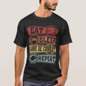 食べSleep Canne de combat Repeat Tシャツ (正面)
