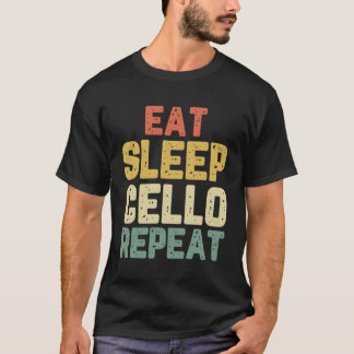 食べSleep Cello Repeat Player おもしろい Cellist Gift V Tシャツ