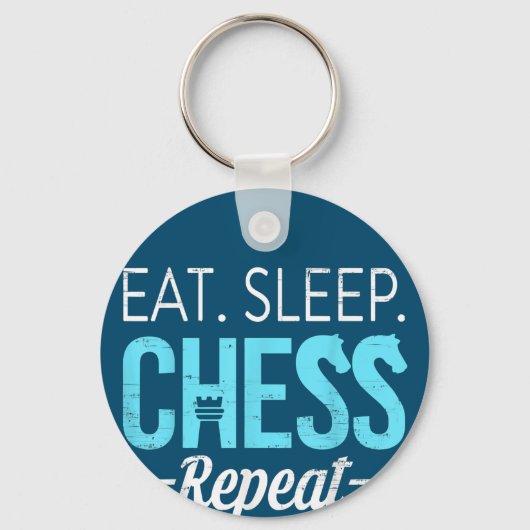 食べSleep Chess Repeat Player Board Kids Boy Game キーホルダー (正面)