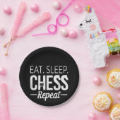 食べSleep Chess Repeat Player Board Kids Boy Game ペーパープレート (パーティー)