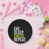 食べSleep Chess Repeat Player Board Kids Boy Game ペーパープレート (パーティー)