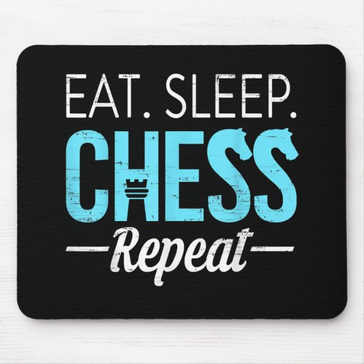 食べSleep Chess Repeat Player Board Kids Boy Game マウスパッド (正面)