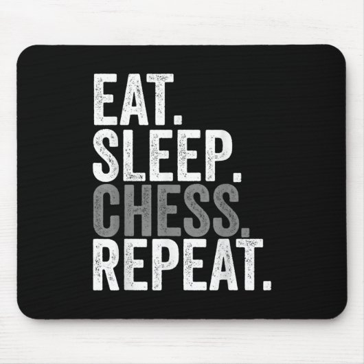 食べSleep Chess Repeat Player Board Kids Boy Game マウスパッド (正面)