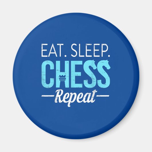 食べSleep Chess Repeat Player Board Kids Boy Game マグネット (正面)