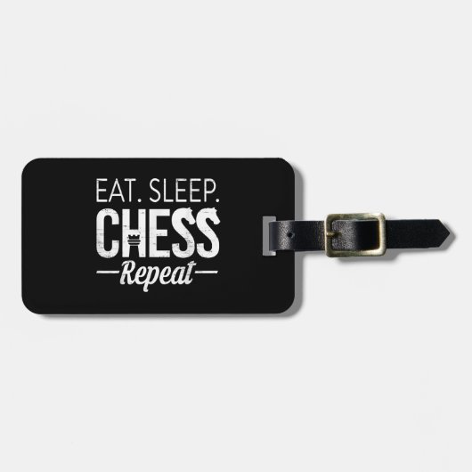 食べSleep Chess Repeat Player Board Kids Boy Game ラゲッジタグ (正面横)