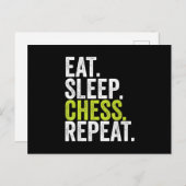 食べSleep Chess Repeat Player Board Kids Boy Game 案内ポストカード (正面/裏面)