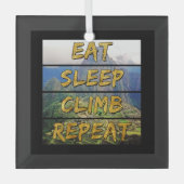食べSleep Climb Repeat - Machu Picchu，ペルー ガラスオーナメント (正面)