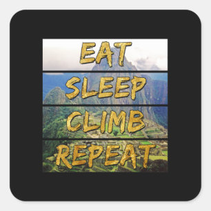 食べSleep Climb Repeat - Machu Picchu,ペルー スクエアシール