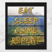 食べSleep Climb Repeat - Machu Picchu，ペルー ワインラベル (シングルラベル)