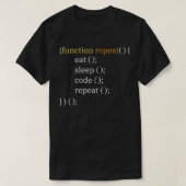 食べSleep Codeおもしろい Computer Science Programmer C Tシャツ (デザイン正面)