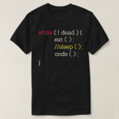 食べSleep Code おもしろい Computer Science Programmer Tシャツ (デザイン正面)