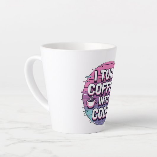 食べSleep Code Repeat - Minimalist Programmer カフェラテマグ (左アングル)