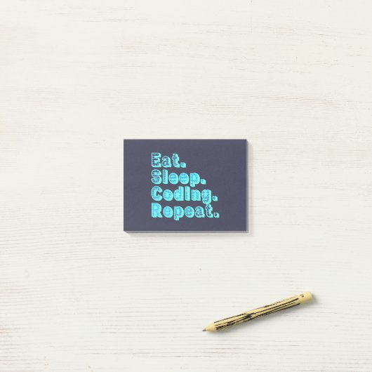 食べSleep Coding Repeatおもしろい - Tech Umous ポストイット (デスク上)