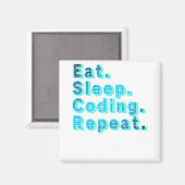 食べSleep Coding Repeatおもしろい - Tech Umous マグネット (正面/裏面)