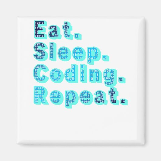 食べSleep Coding Repeatおもしろい - Tech Umous マグネット (正面)