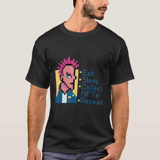 食べSleep Collect Nfts Repeat Crypto Nft Cryptpu Tシャツ (正面)