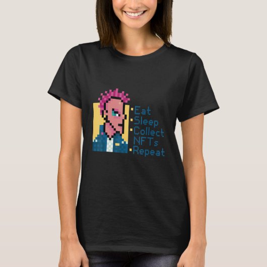 食べSleep Collect Nfts Repeat Crypto Nft Cryptpu Tシャツ (正面)