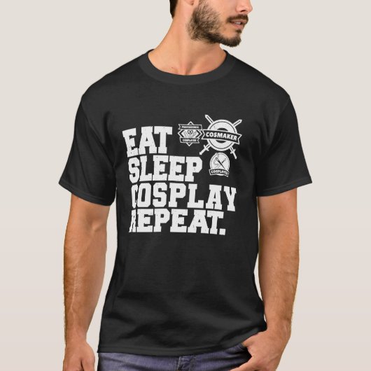 食べSleep Cosplay Repeat Cosplayer Tシャツ (正面)
