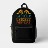 食べSleep Cricket Repeat プリントバックパック (正面)