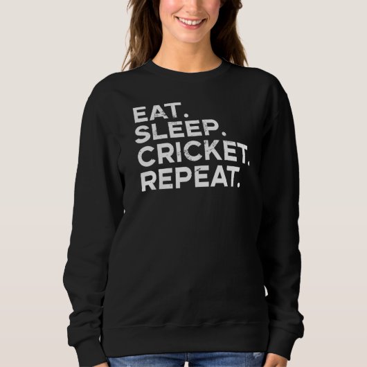 食べSleep Cricket Repeat Cricket スウェットシャツ (正面)