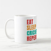 食べSLEEP CRICKET REPEAT - CRICKET LOVER コーヒーマグカップ (左)