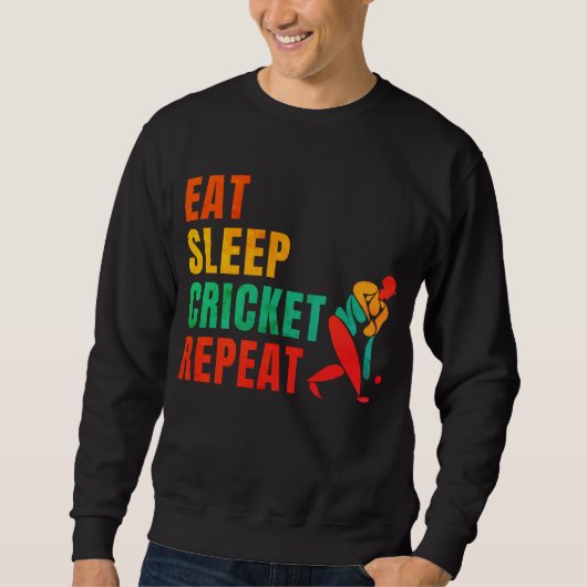 食べSLEEP CRICKET REPEAT - CRICKET LOVER スウェットシャツ (正面)