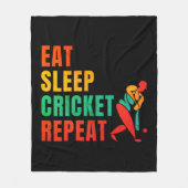 食べSLEEP CRICKET REPEAT - CRICKET LOVER フリースブランケット (正面)