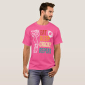 食べSleep Cricket Repeat Cricket Player若者たち Tシャツ (正面フル)