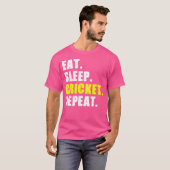 食べSleep Cricket Repeat Cricket Sports Lover Cric Tシャツ (正面フル)