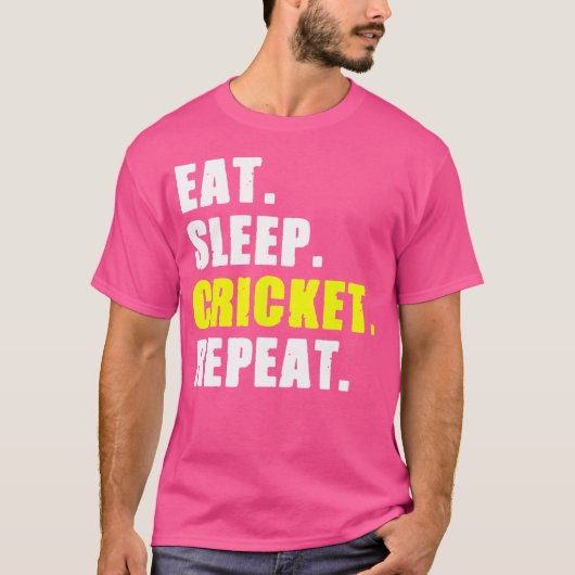 食べSleep Cricket Repeat Cricket Sports Lover Cric Tシャツ (正面)