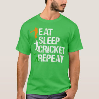 食べSleep Cricket Repeat Cricketingの遊Cricket Tシャツ