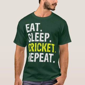 食べSleep Cricket Repeat Gift Sports Tシャツ