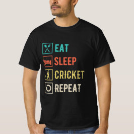 食べSleep Cricket Repeat Tシャツ
