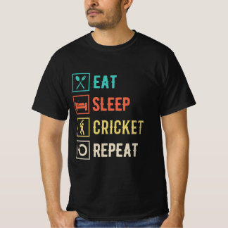 食べSleep Cricket Repeat Tシャツ