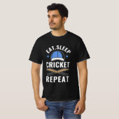 食べSleep Cricket Repeat Tシャツ (正面フル)