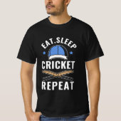 食べSleep Cricket Repeat Tシャツ (正面)